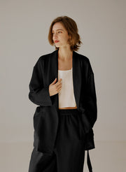 Belted Linen Blazer – Nap Loungewear Outerwear