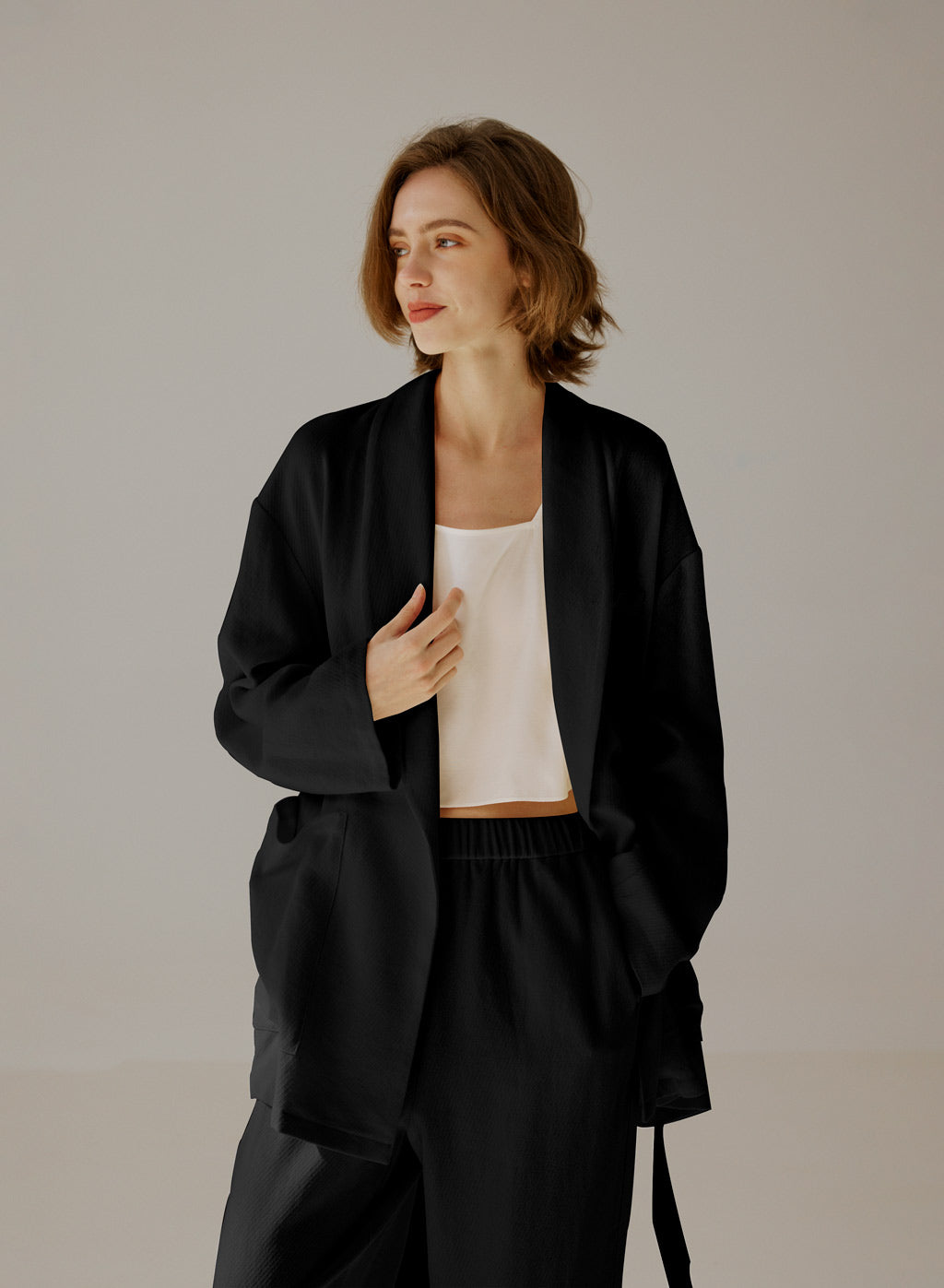 Belted Linen Blazer