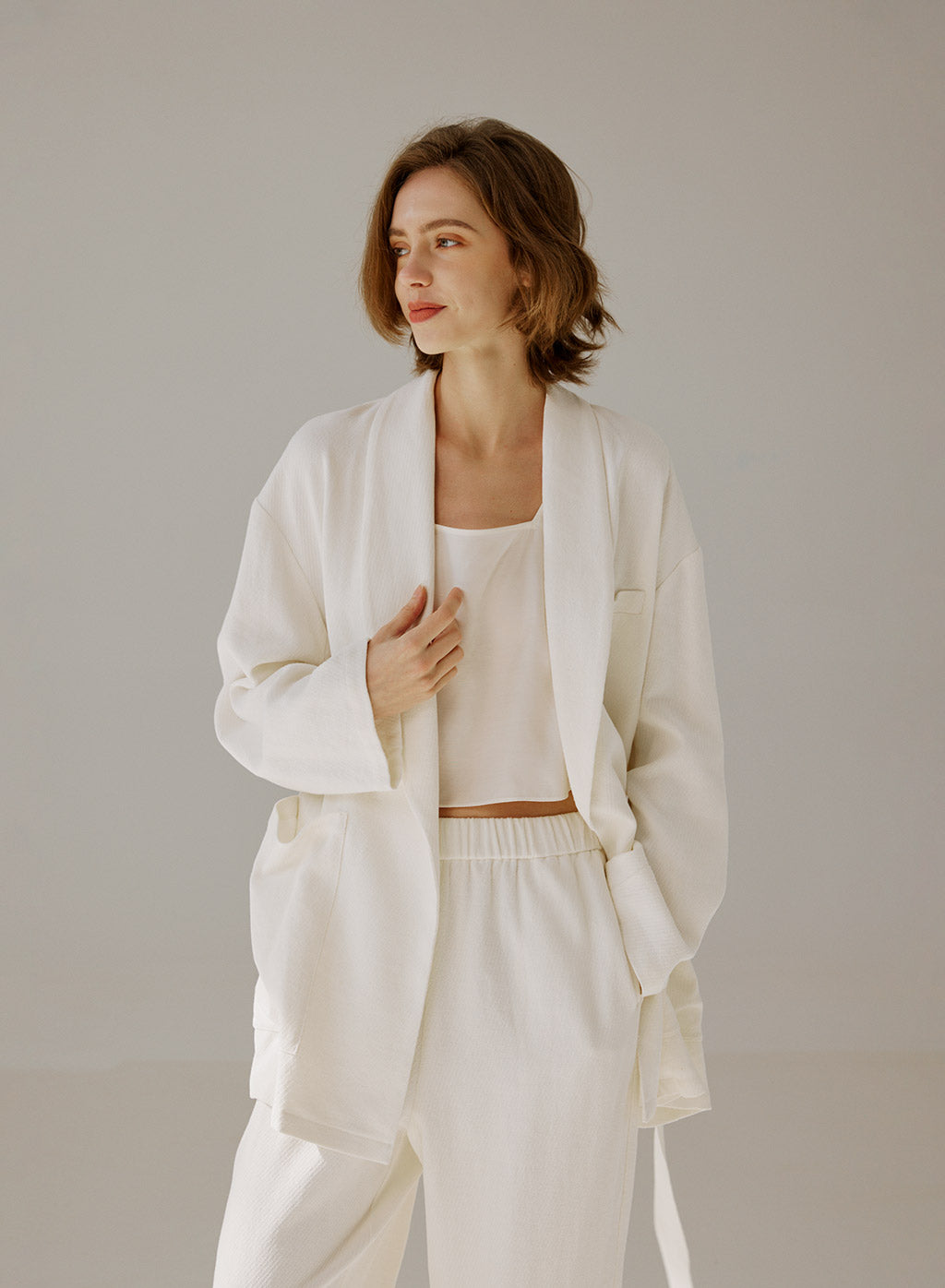 Belted Linen Blazer