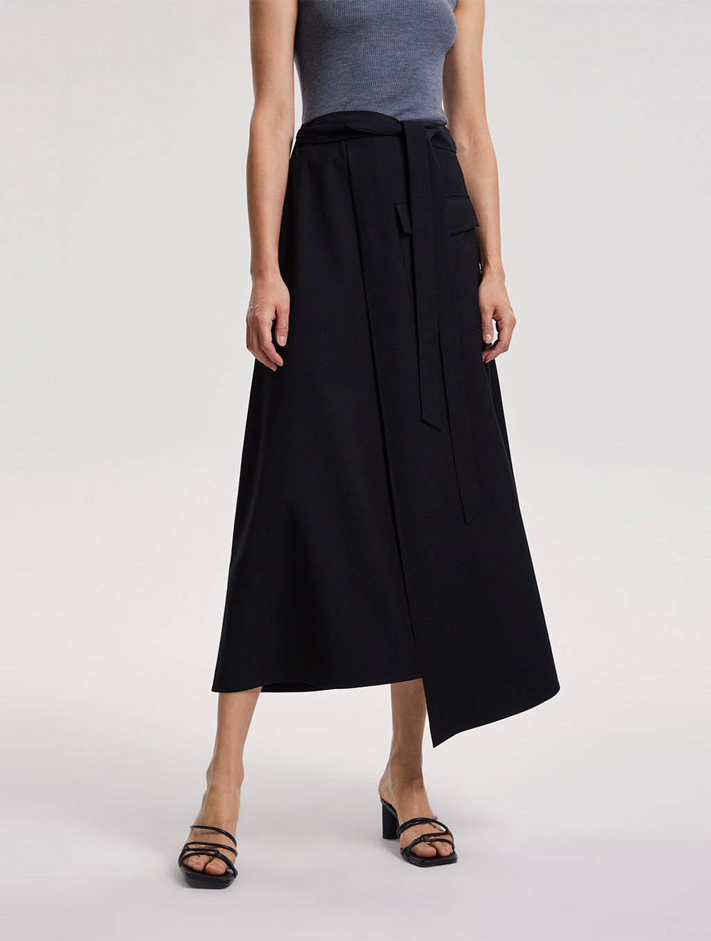 Belted Midi Skirt