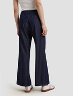 Boot Cut Mom Pants-back-navy blue