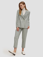Boxy two button blazer- whole body- Pale green