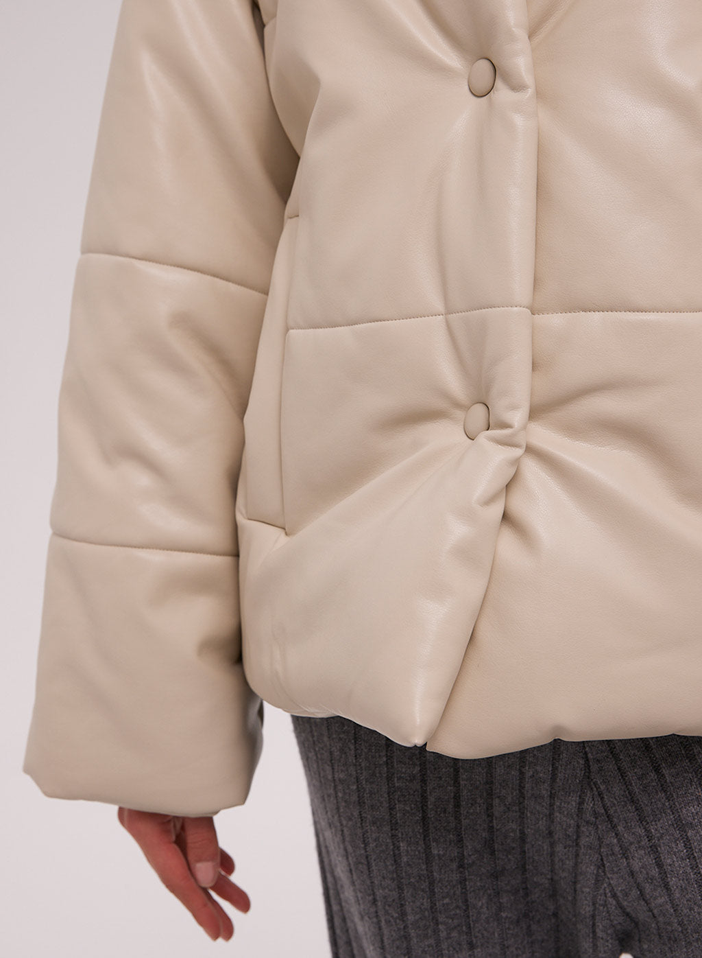 NAP Buttoned Faux Leather Jacket