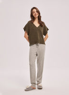 Cape Sleeve V-Neck Sweater