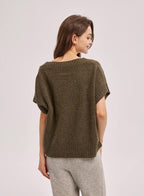 Cape Sleeve V-Neck Sweater