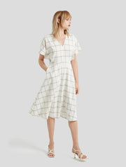 Checkered Short Sleeve Flared Dress – Nap Loungewear Dresses