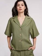 Classic Collar Regular Fit Blouse – Nap Loungewear Tops