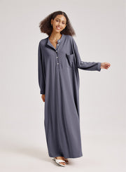 Collared Split Side Maxi Dress