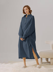 Cotton Shirt Midi Dress – Nap Loungewear Dresses