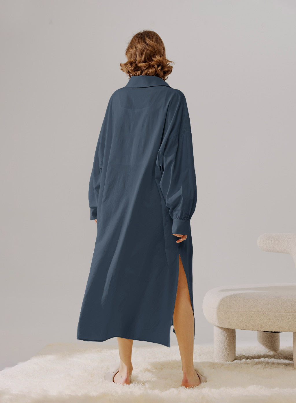 Cotton Shirt Midi Dress