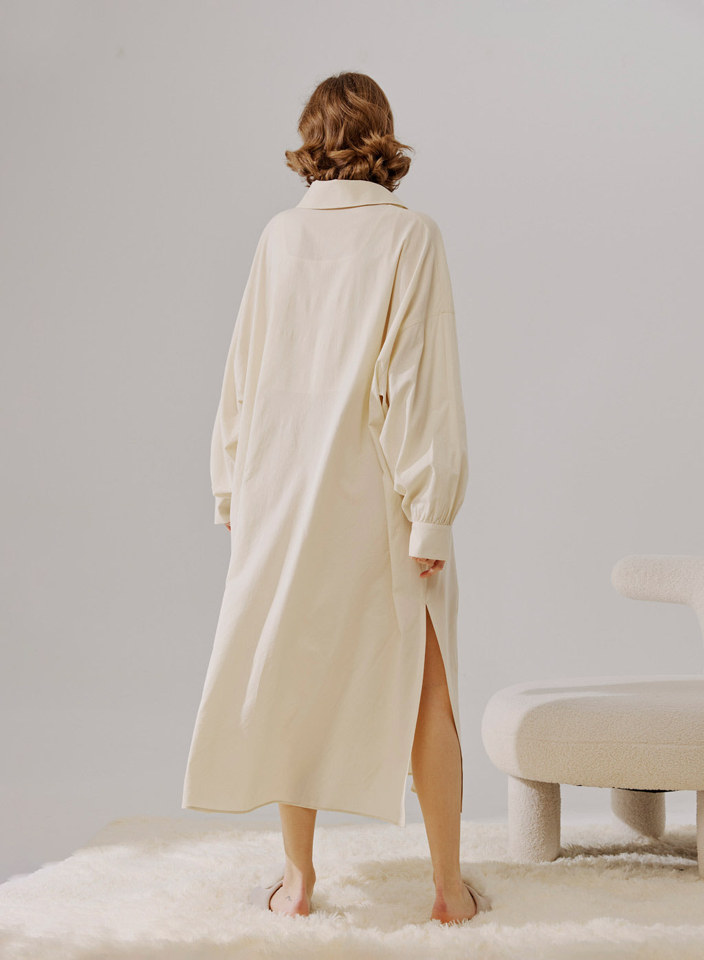 Cotton Shirt Midi Dress