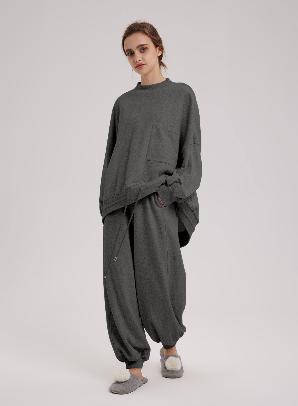 Dividing line pocket sweatpants