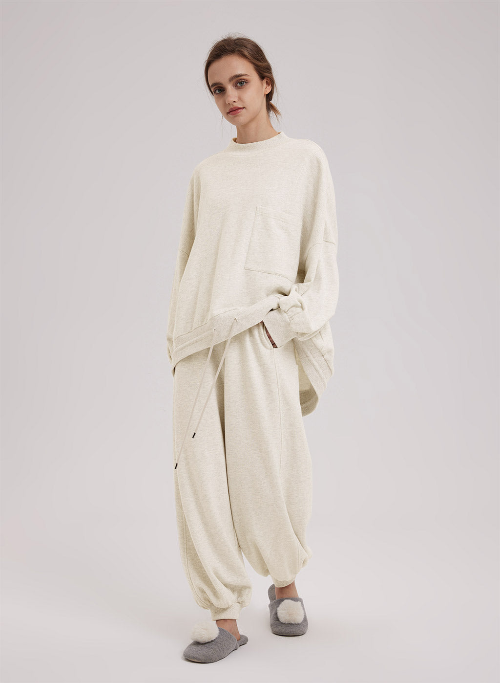 Dividing line pocket sweatpants