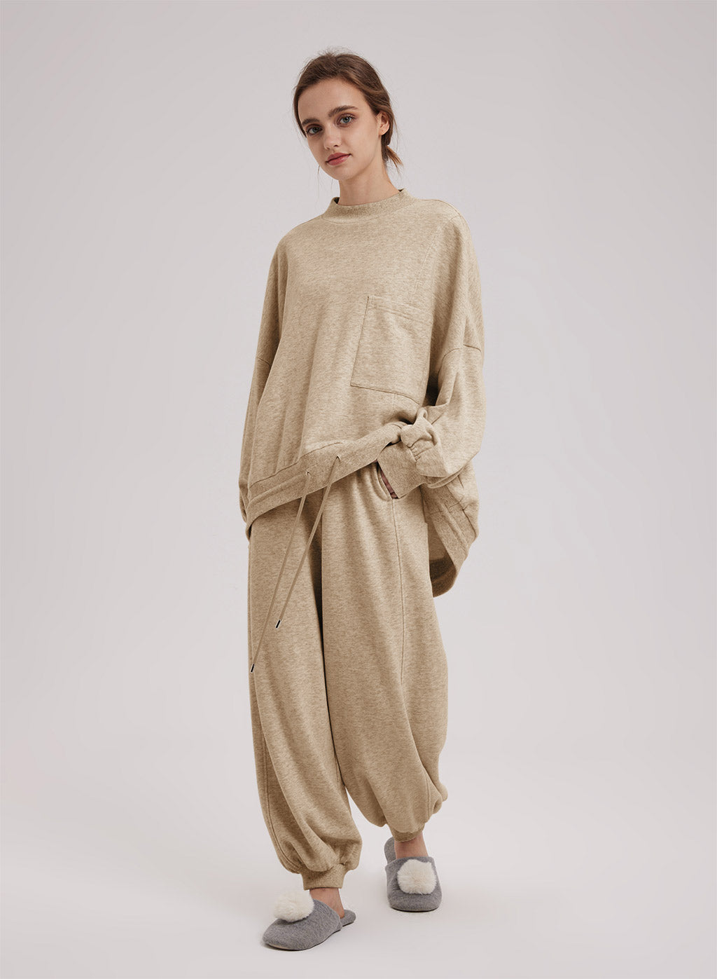 Dividing line pocket sweatpants