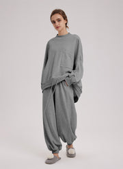 Dividing line pocket sweatpants