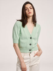 Cropped Cardigan with V Neckline – Nap Loungewear Outerwear
