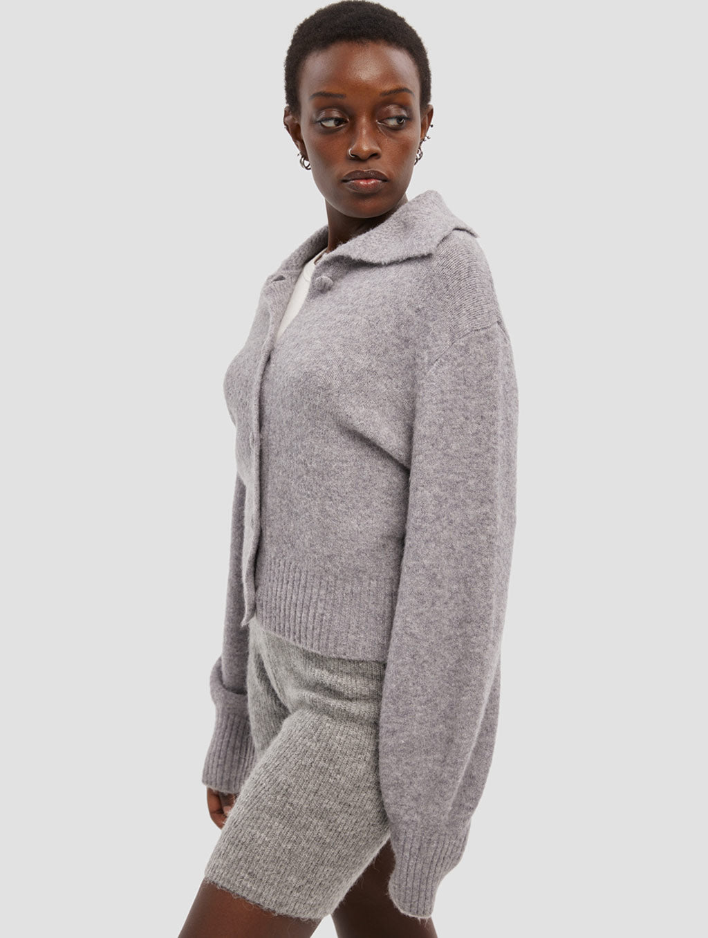 Curly Collar Cardigan