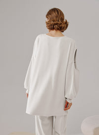Cut Out Sleeve Sweatshirt
