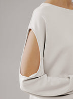 Cut Out Sleeve Sweatshirt