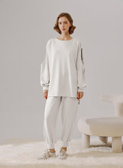 Cut Out Sleeve Sweatshirt