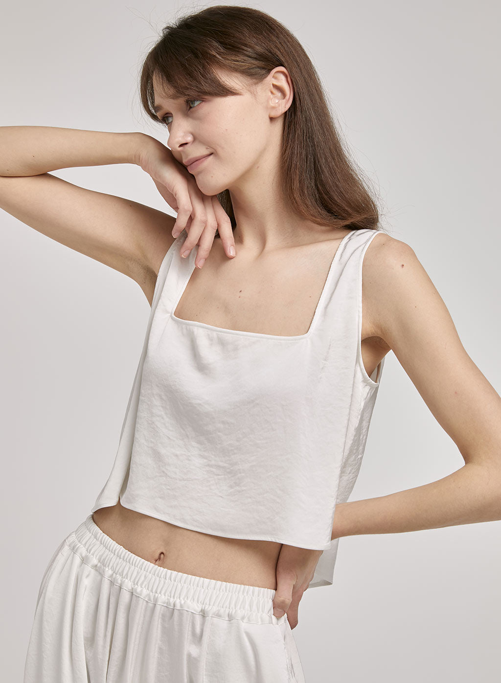 Square Collar Sleeveless Top
