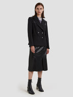 Double Breasted Hip Length Jacket- whole body -black