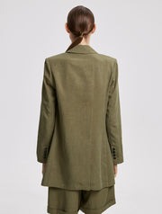 Double-Breasted Linen-Cotton Blazer – Nap Loungewear Outerwear