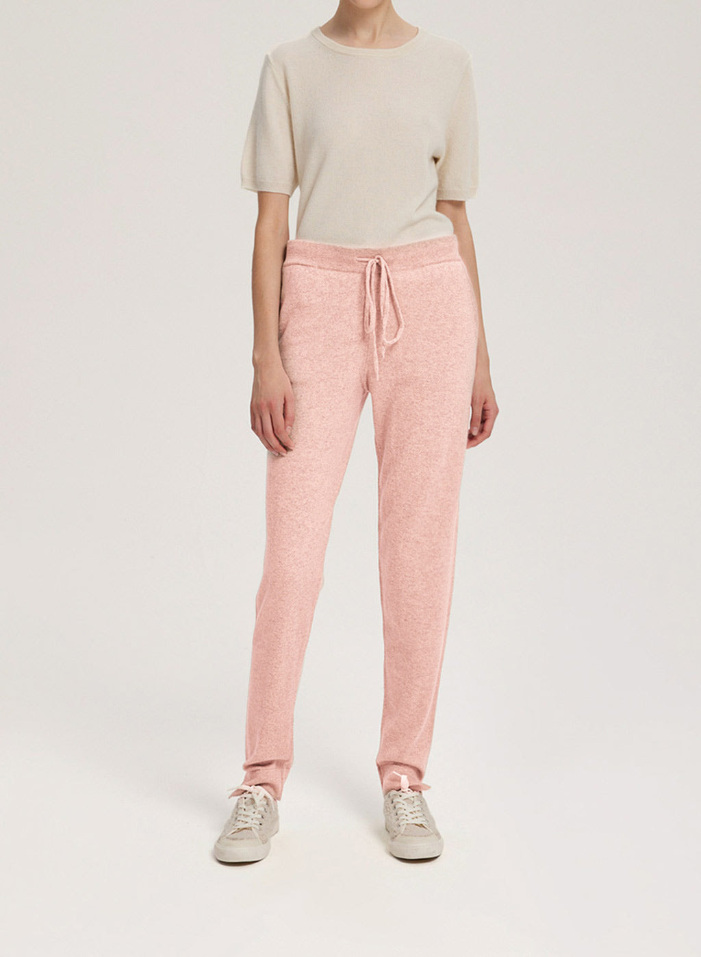 Drawstring Waist Cashmere-Wool Jogger