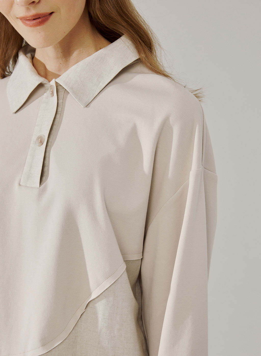 Relaxed Paneled Polo Shirt