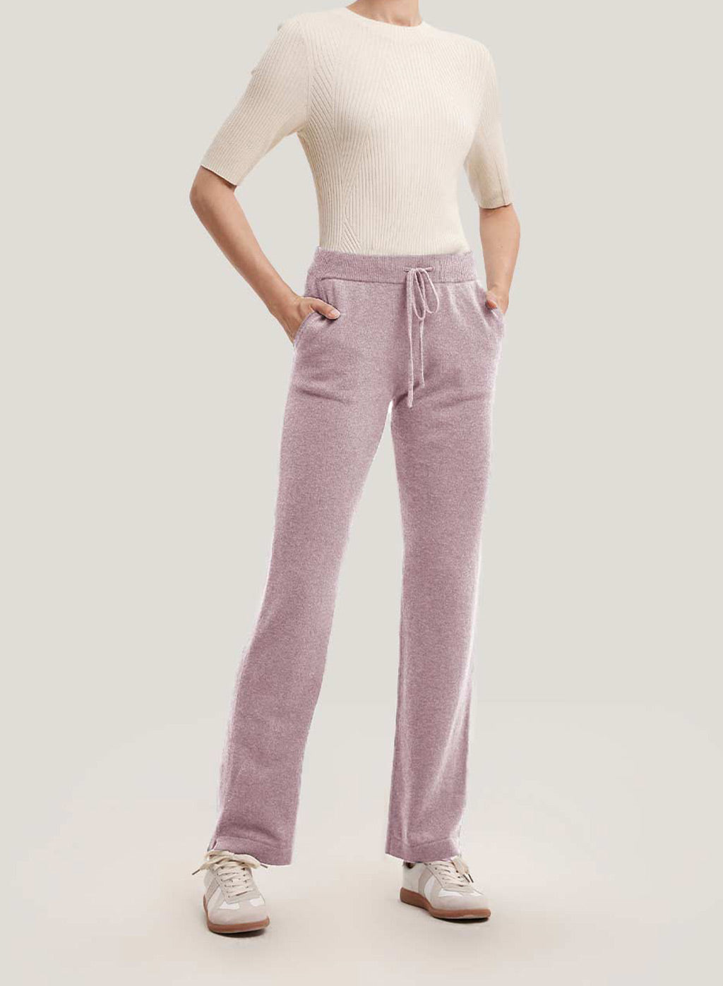 High Rise Cashmere-Wool Pants