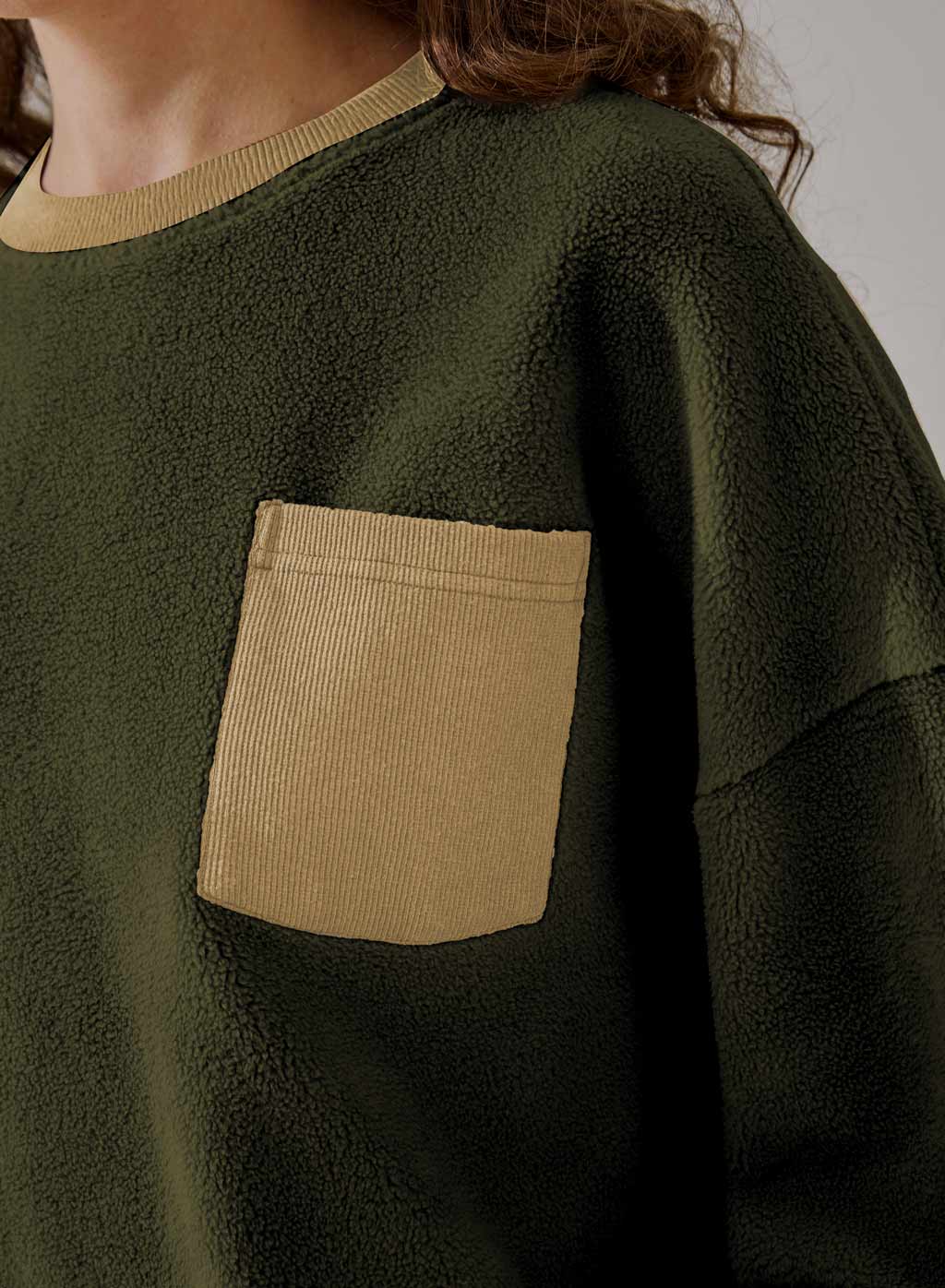 Fleece Color-Block Sweatshirt