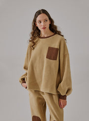 Fleece Color-Block Sweatshirt – Nap Loungewear Tops