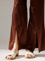 NAP Front Slit Silk Pants