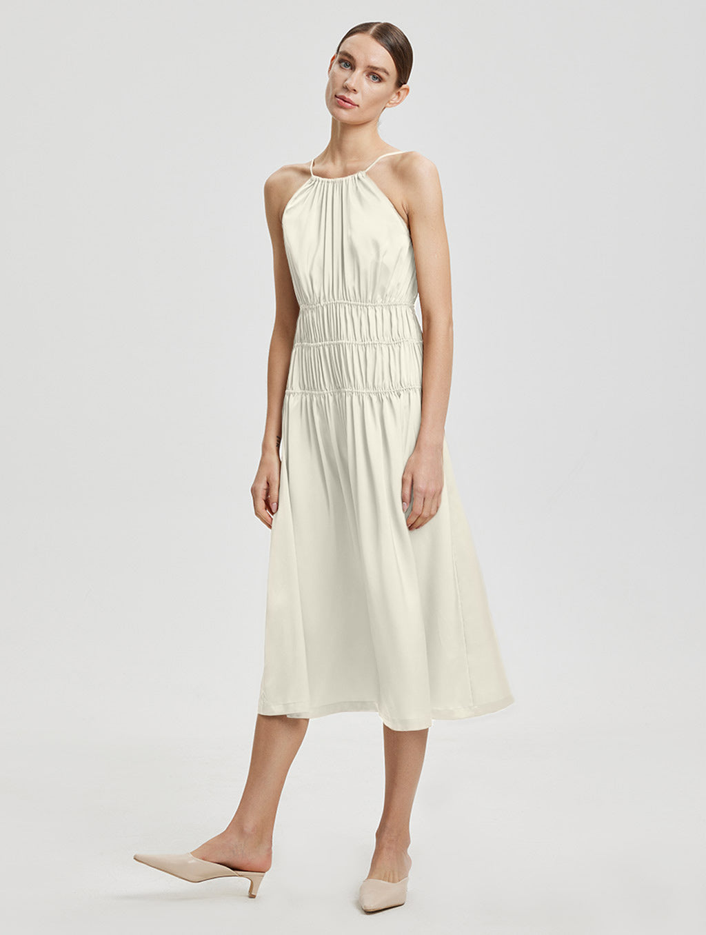 Gathered Slip Dress