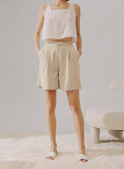 High Waist Gathered Shorts