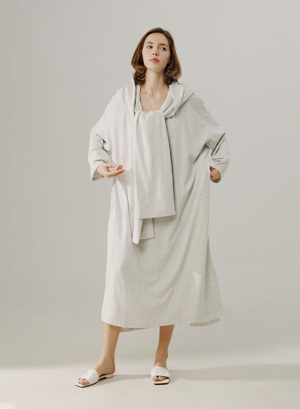 NAP Hooded Scarf Sweatshirt Dress