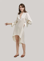 V-neck Asymmetric Long-Sleeve Dress