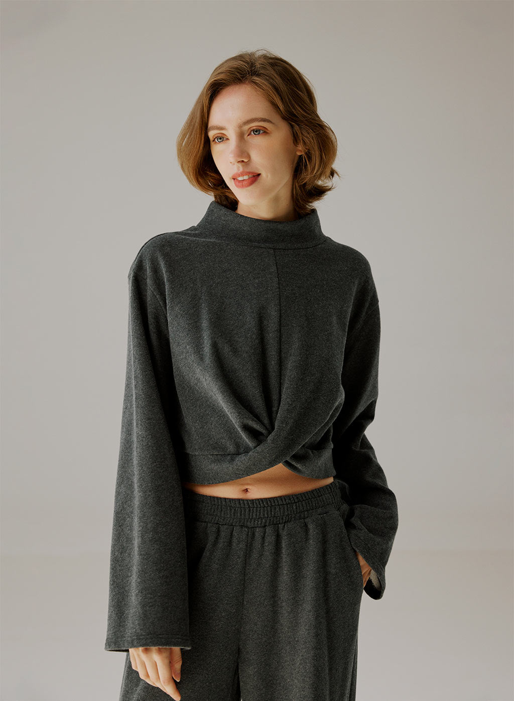 Mock Neck Crop Top