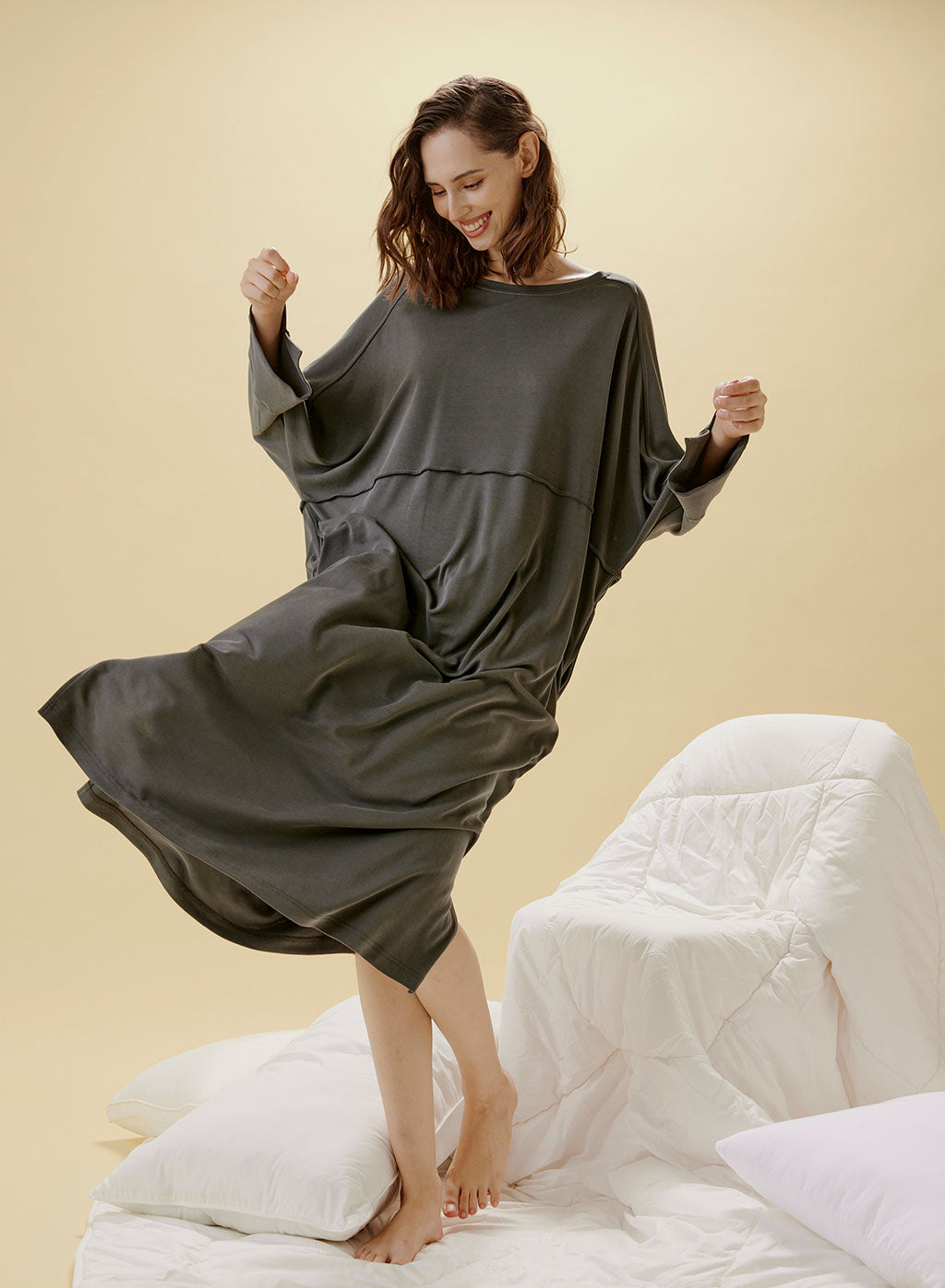 NAP Modal Side Split Midi Dress