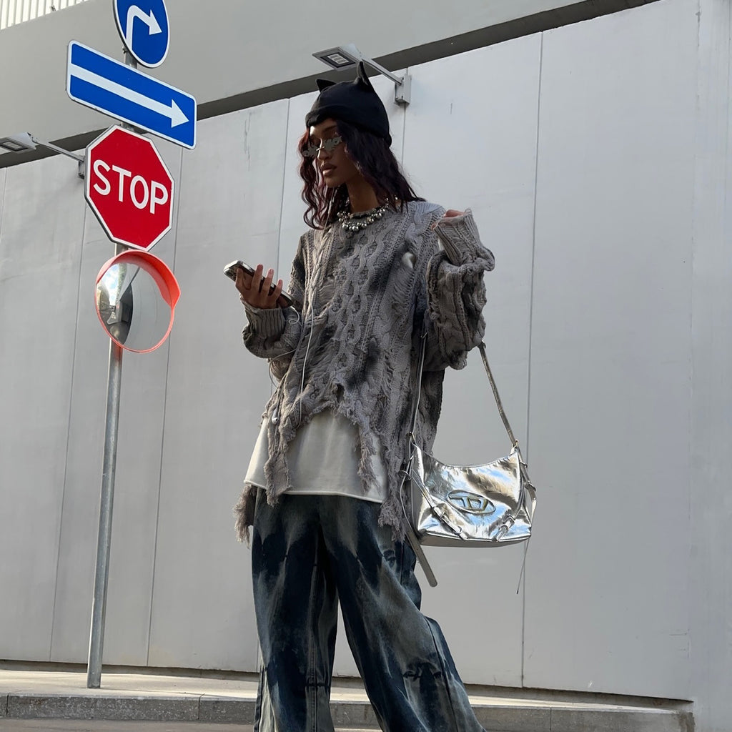 Street style hollow sweater