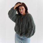 Solid gold buttoned sweater cardigan