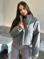 Stand up collar long-sleeved cotton clothes