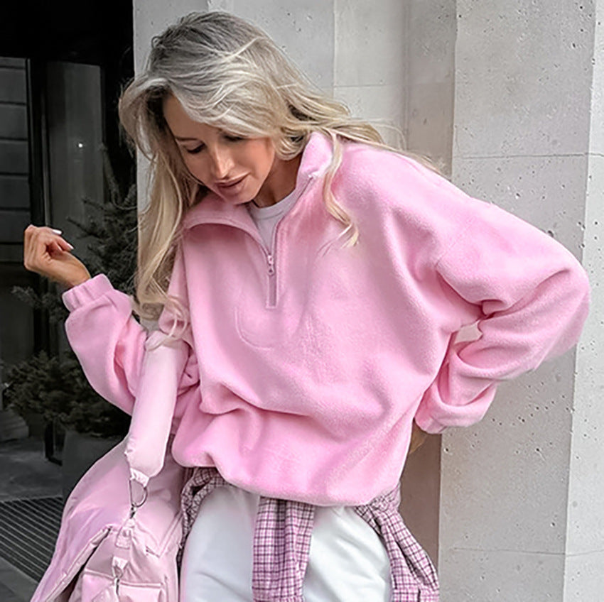 French simple lazy style sports sweatshirt