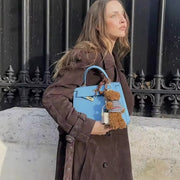 Loose woolen medium and long trench coat