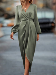 Bubble Sleeve Irregular Long Sleeve Dress