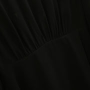 Solid color fungus edge slim dress