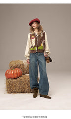 Splicing knitted sweater