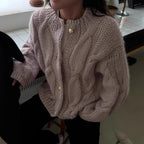 Solid gold buttoned sweater cardigan