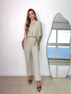 Turtleneck top straight trousers nine-point trousers