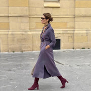 Drop mid-length skirt shirt collar dress